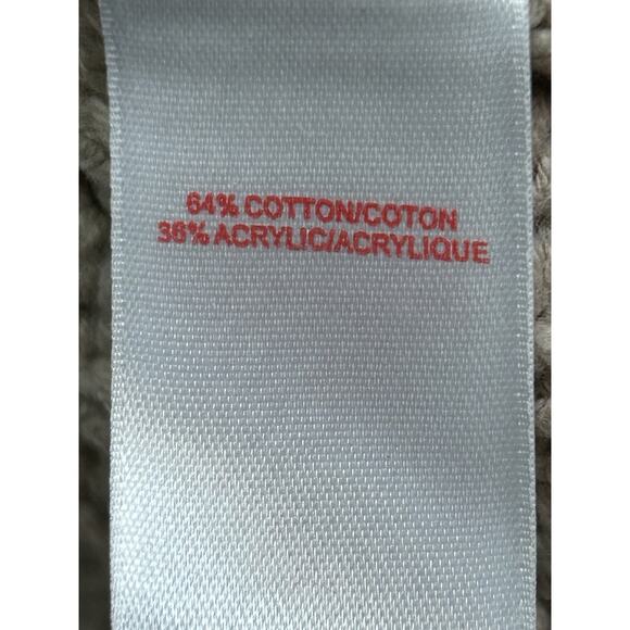 Tapemeasure Sweater Womens‎ Large Tan Shawl Collar Textured Knit Beige Neutral - Picture 7 of 9